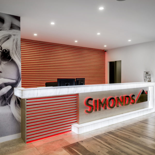 reception area with timber