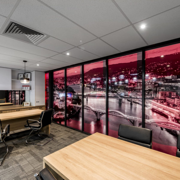 office setting, wall mural